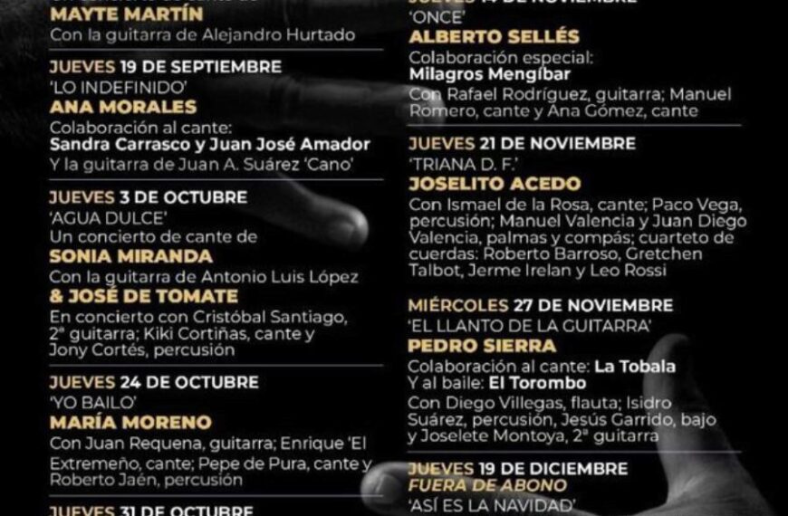 Segunda temporada de los Jueves Flamencos, en Sevilla, hasta el 19 de diciembre